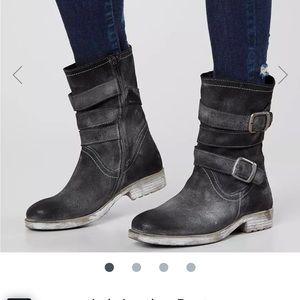 Roan by Bed Stu Stylish Black Ankle Boots with Buckle Detail